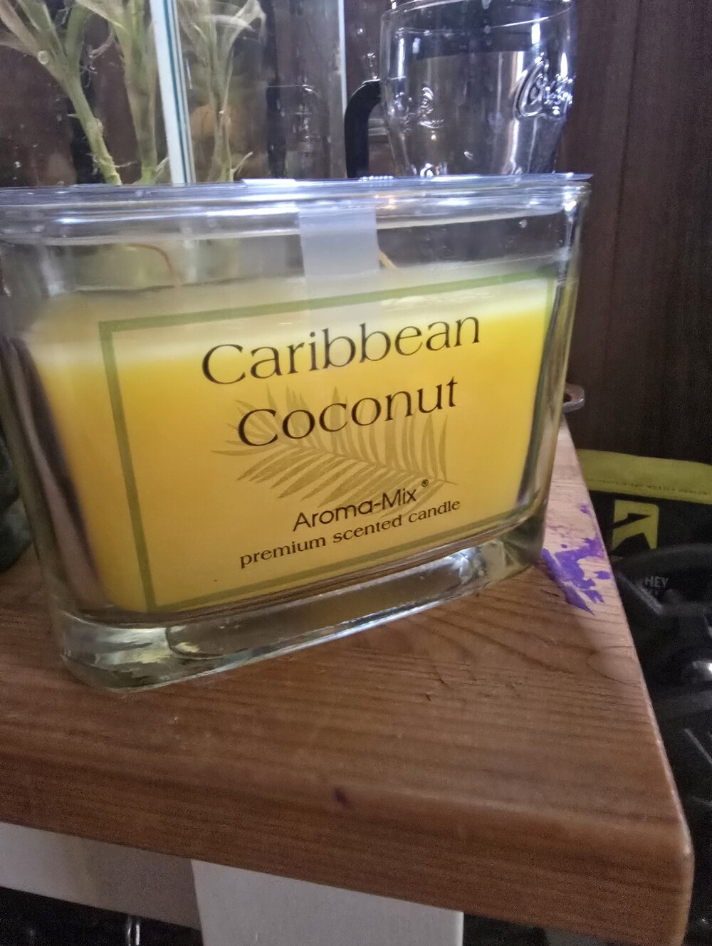 Caribbean Coconut Scented Candle - Yellow